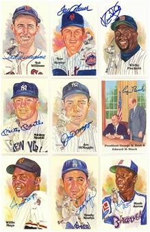 1980-2001 Perez-Steele "Art Post Cards" Complete Set (Series 1-15) Including 89 Signed Cards, Featuring Mantle, Williams, DiMaggio and Koufax, Mickey Mantle - Beckett